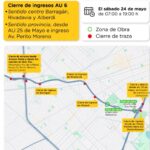 Desvíos por obras en la Autopista Perito Moreno